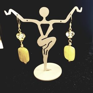 Elegant Yellow Dangle Earrings